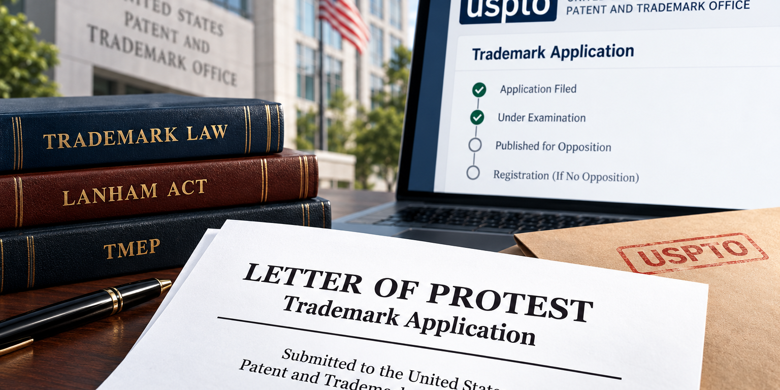 A Letter of Protest filed with the United States Patent and Trademark Office